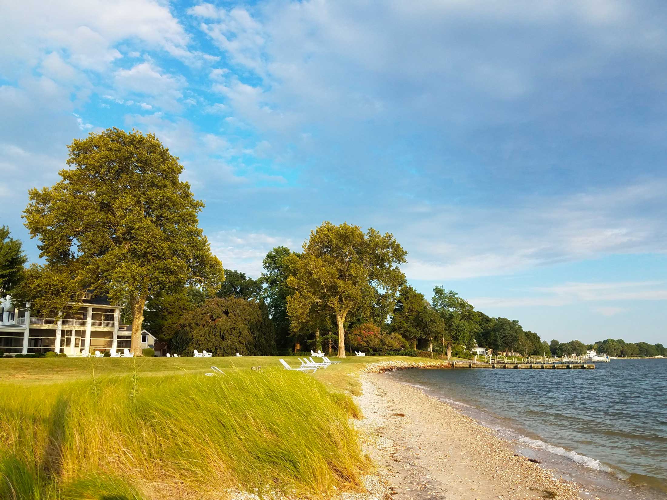 Private beach of Sandaway boutique hotel in Oxford, MD