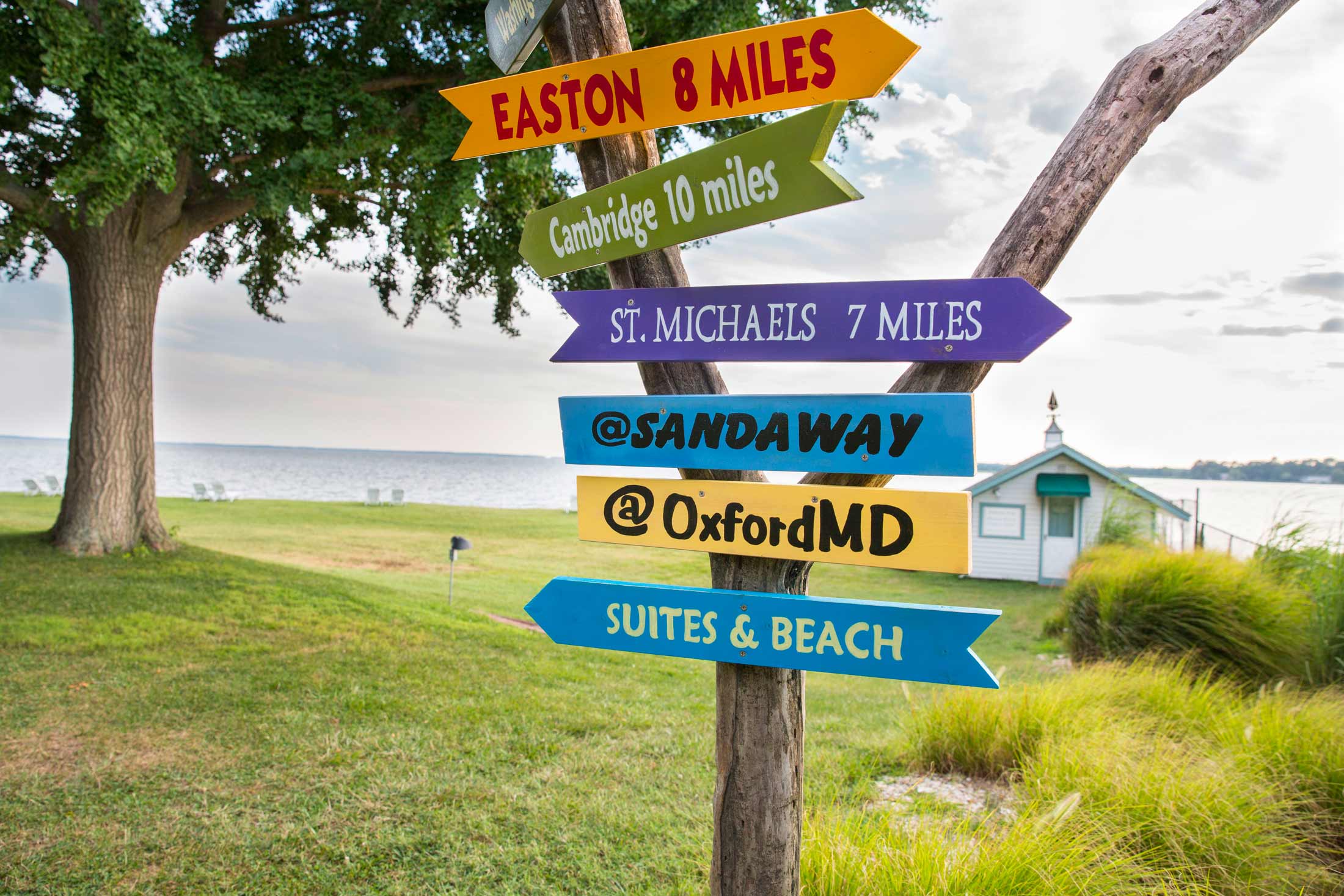 signs showing local area attractions
